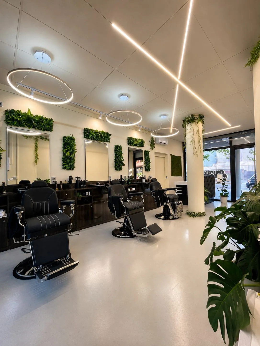 Interior de la barbería GUAI XPERIENCE en Poblenou, Barcelona